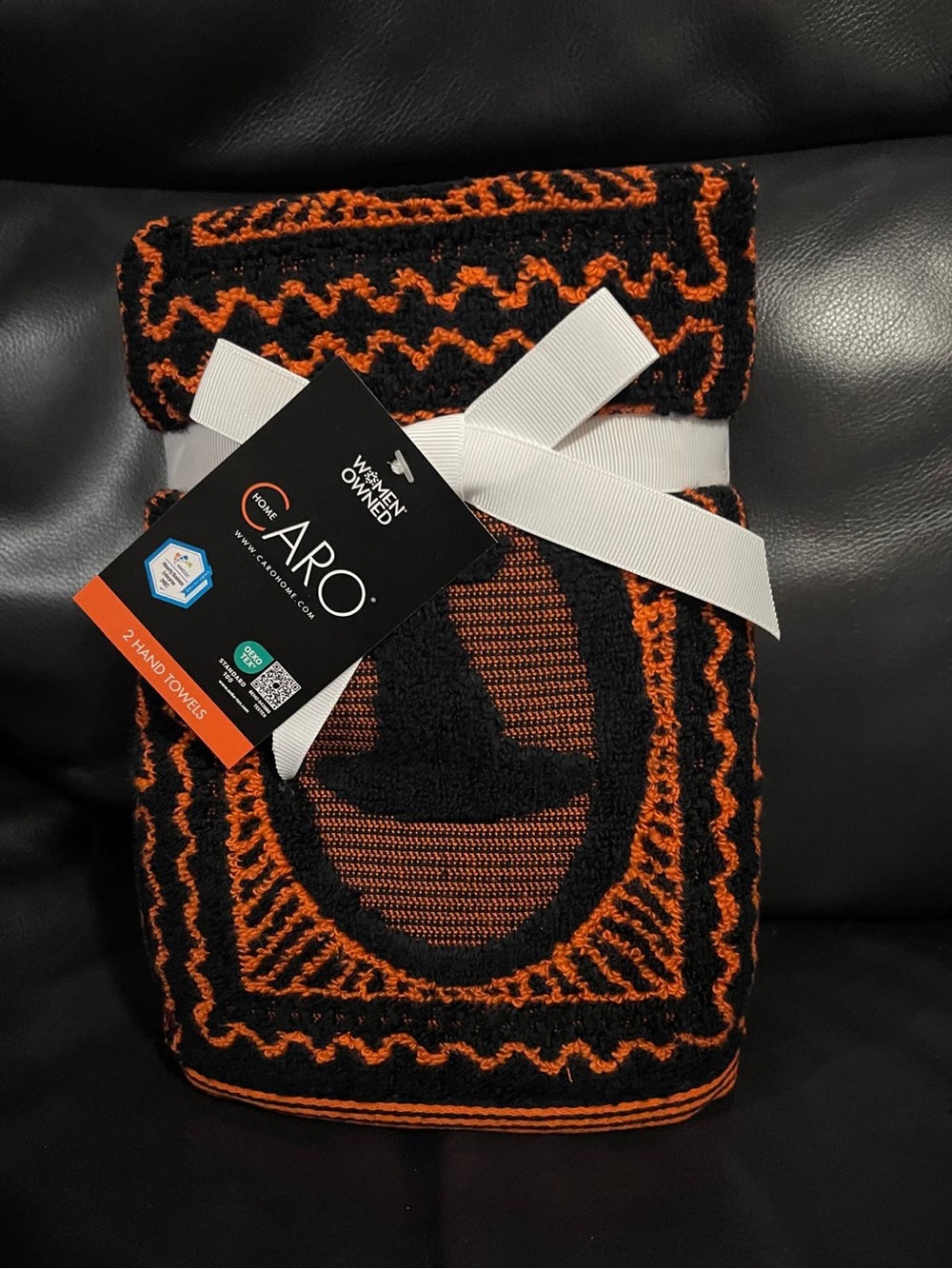 CARO HOME Halloween Frame Hand Towels, Set of 2 - Frames Hand Towels Halloween